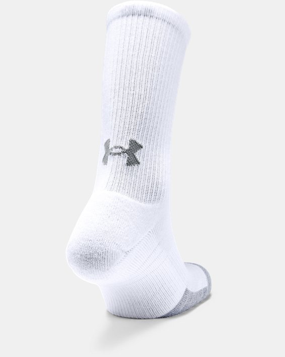 Adult HeatGear® Crew Socks 3-Pack, White, pdpMainDesktop image number 3